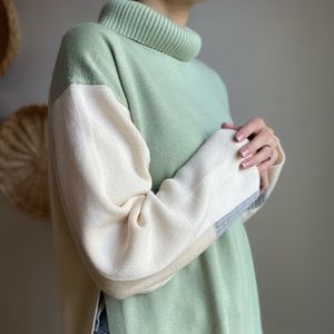 COS colorblock turtleneck Sweater